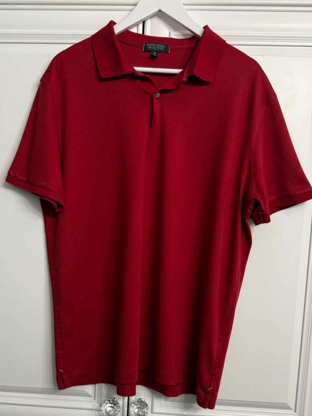Banana Republic Men’s Size XL Red Short Sleeve Luxury Touch Polo Shirt Golf